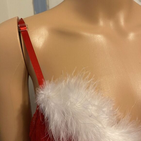 Seductive Wear Cinema Red Lace Mesh Holiday Bustier Lingerie Top Sz M Sexy Roman - Picture 6 of 9